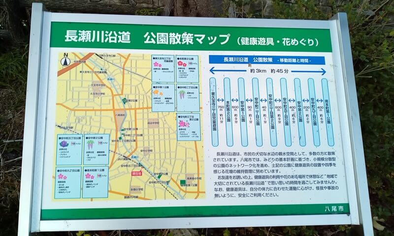 安中町5丁目公園にある公園散策マップ