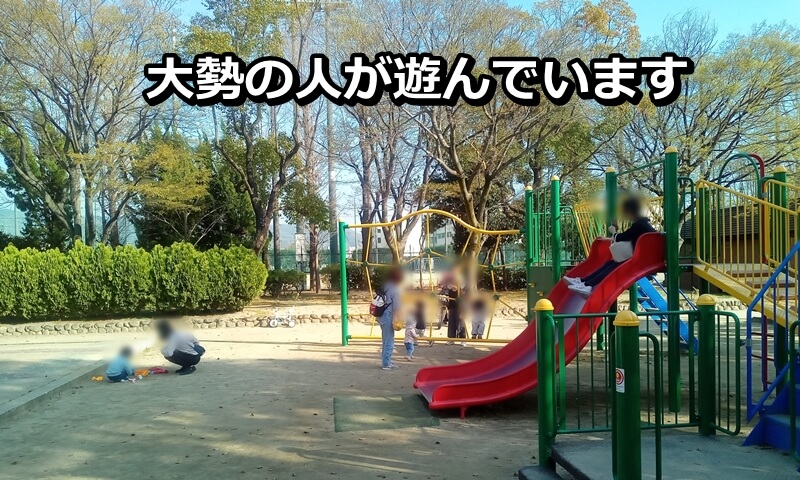 公園で遊ぶ大勢の市民